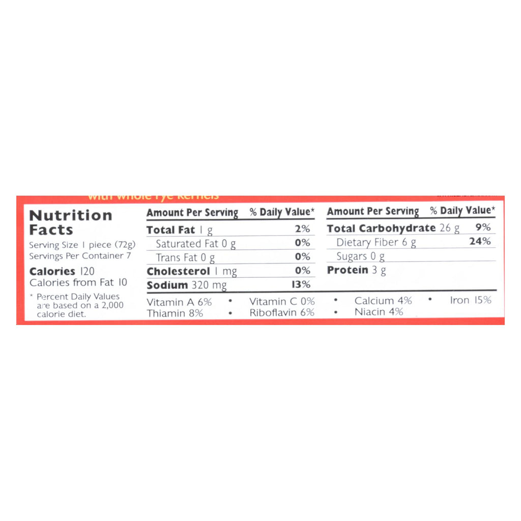 Mestemacher Bread Bread - Rye - Whole - 17.6 oz - case of 12
