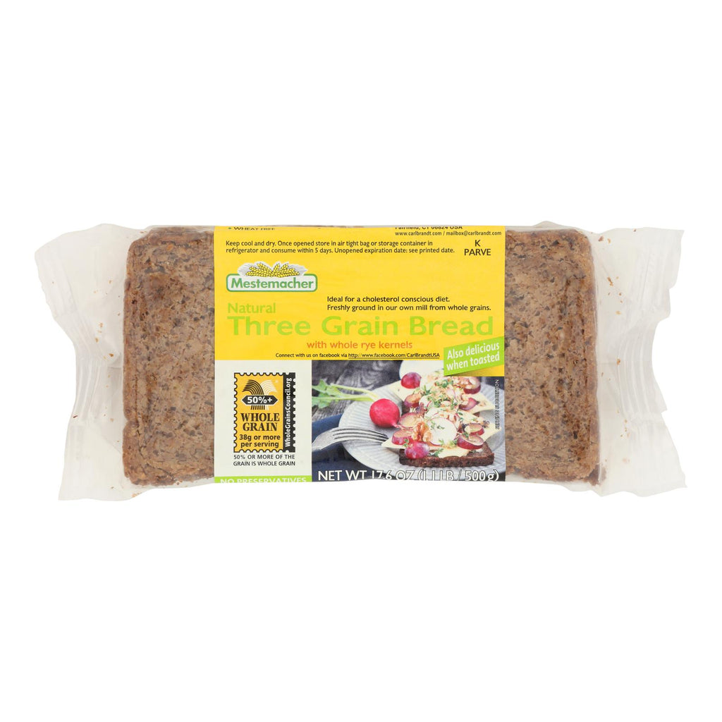 Mestemacher Bread Bread - Three Grain - 17.6 oz - case of 12