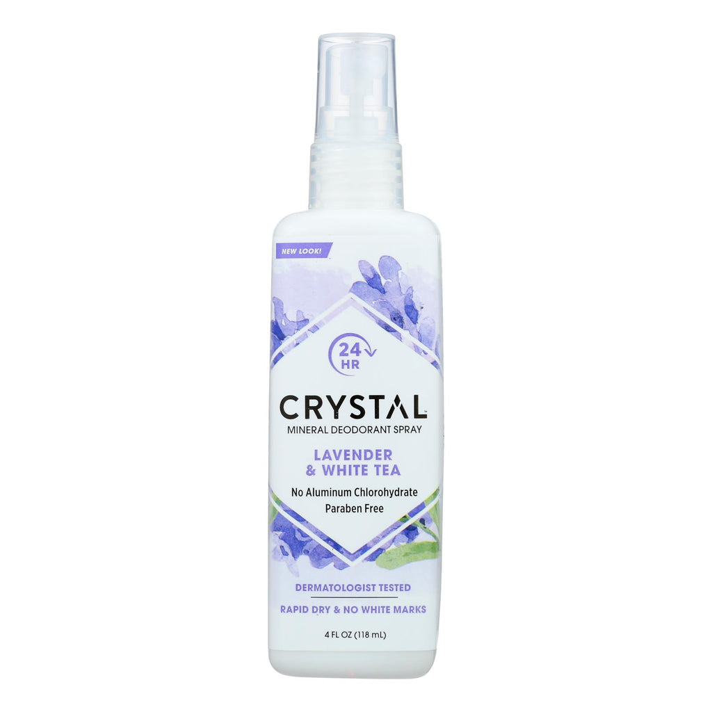 Crystal Essence Mineral Deodorant Body Spray Lavender And White Tea - 4 fl oz