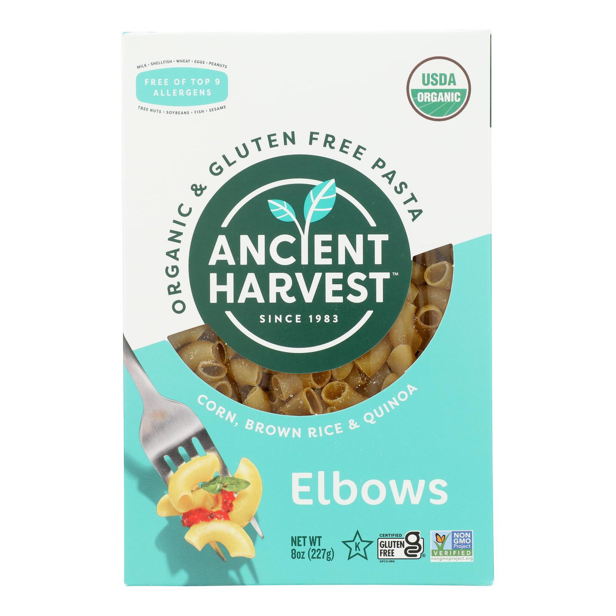 Ancient Harvest Organic Quinoa Supergrain Pasta - Elbows - Case of 12 - 8 oz