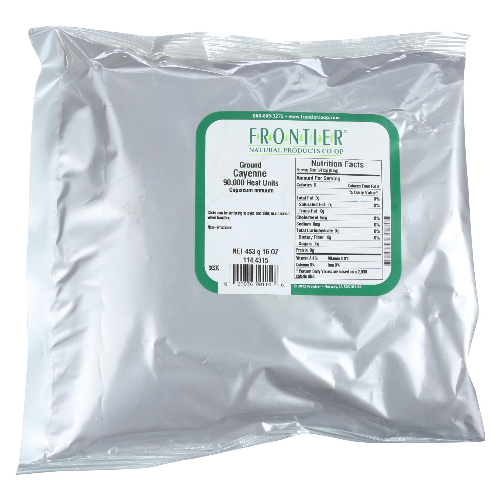 Frontier Herb Cayenne Chili Powder 90000 HU - Single Bulk Item - 1LB