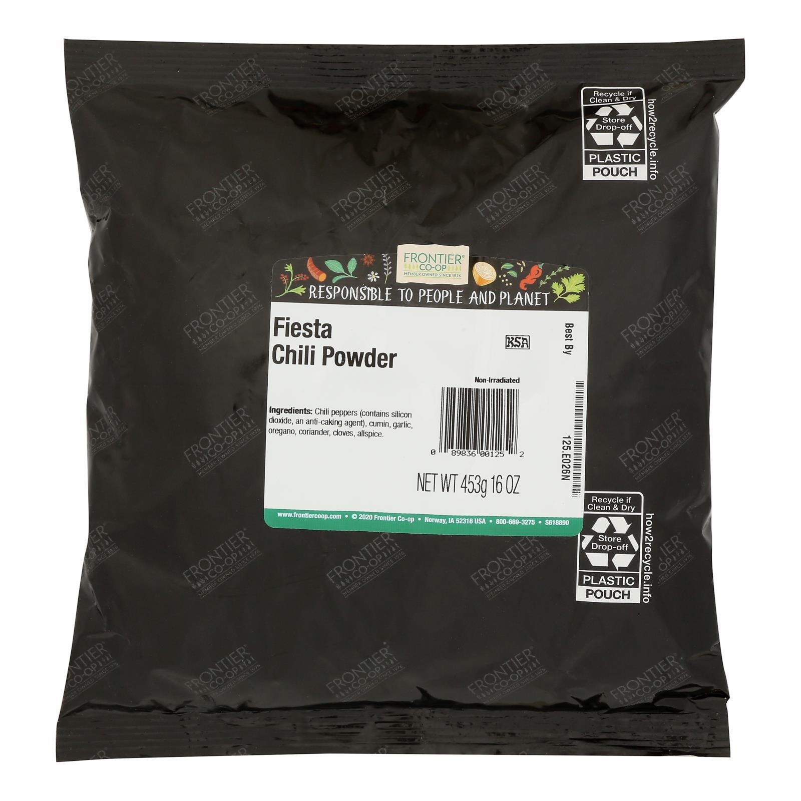 Frontier Herb Chili Powder Seasoning Blend Fiesta - Single Bulk Item - 1LB