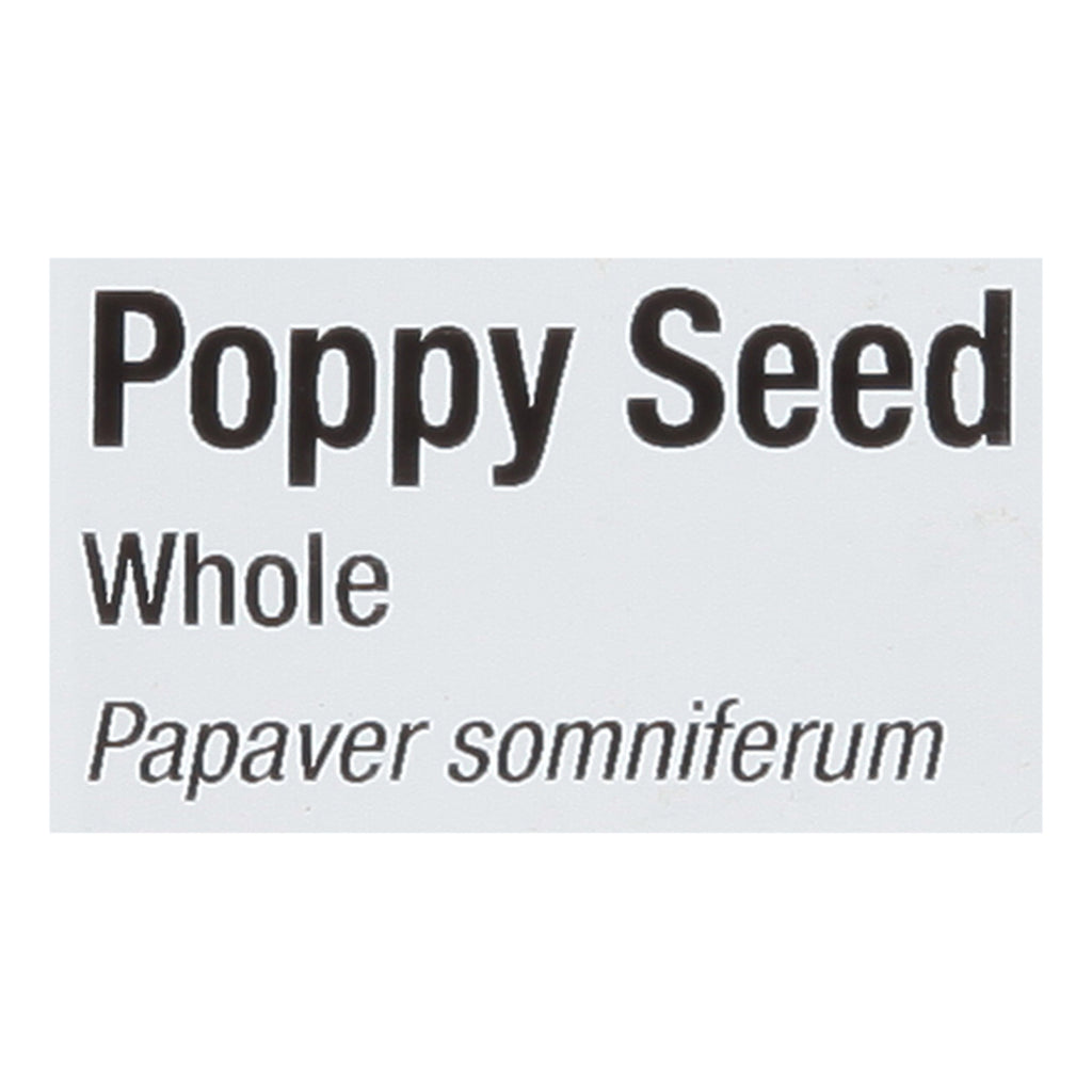 Frontier Herb Poppy Seed Whole A 1 Grade - Single Bulk Item - 1LB