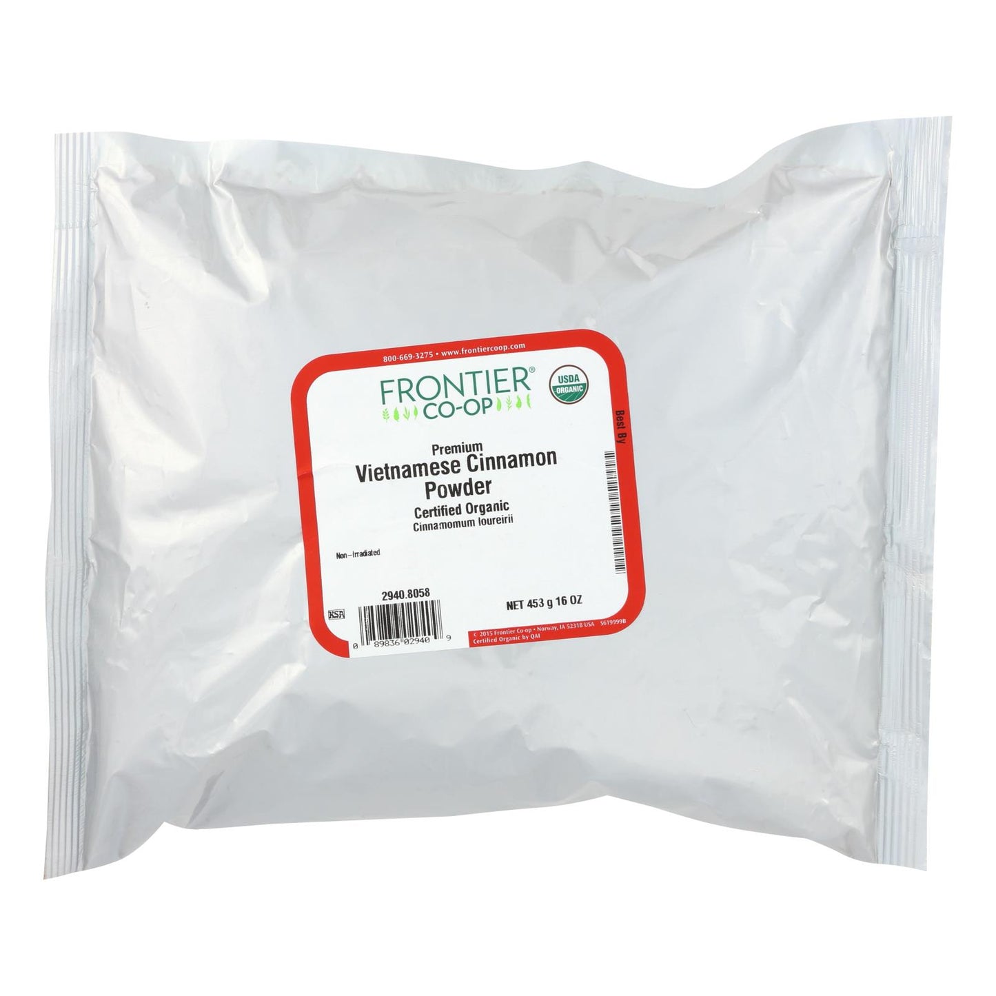 Frontier Herb Cinnamon Organic Ground Vietnamese 5 Percent Oil - Single Bulk Item - 1LB
