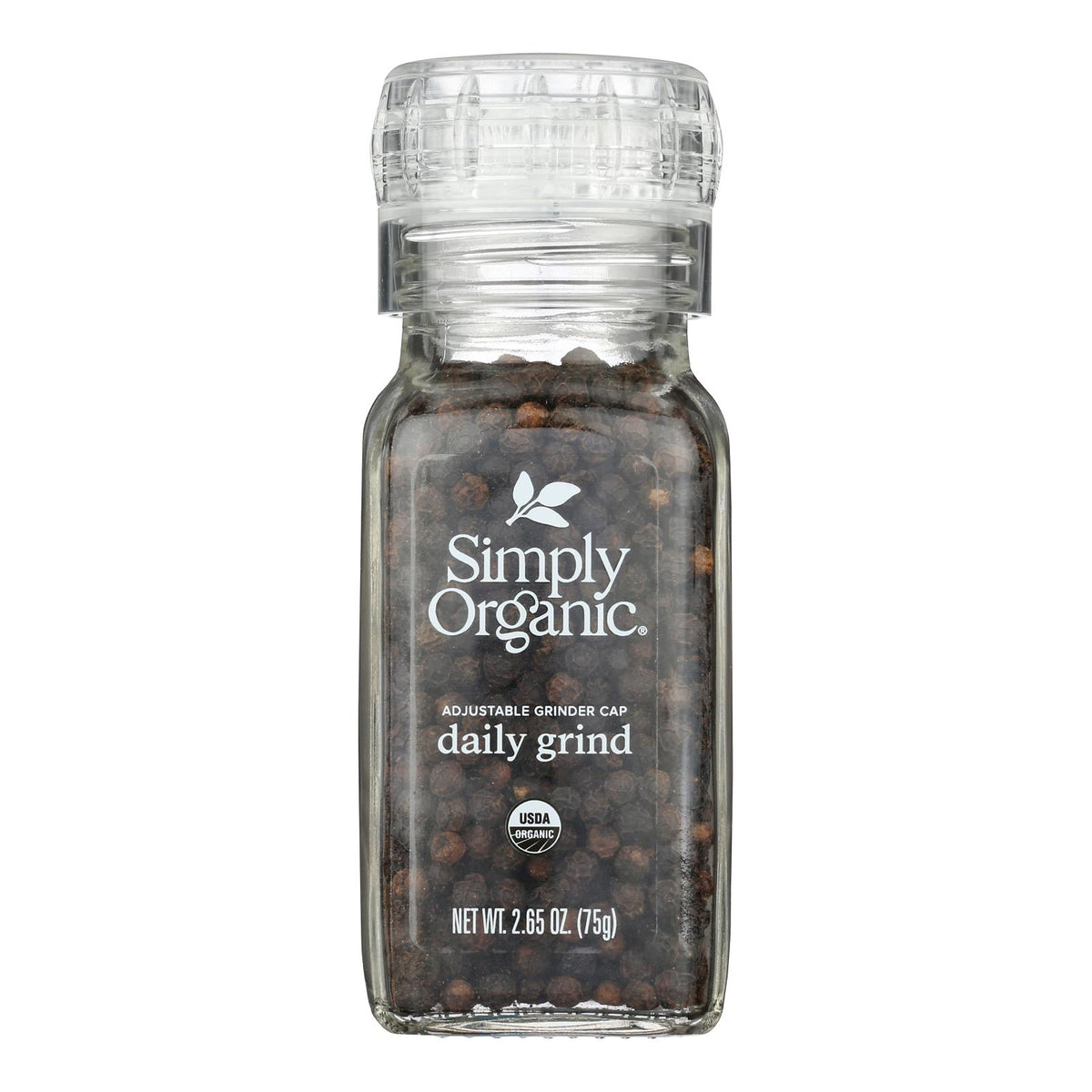 Simply Organic Daily Grind Black Peppercorns - Organic - Grinder - 3 oz