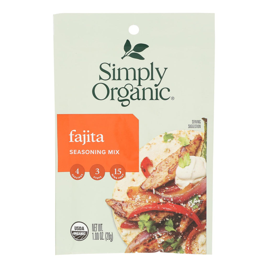 Simply Organic Seasoning Mix - Fajita - Case of 12 - 1 oz.