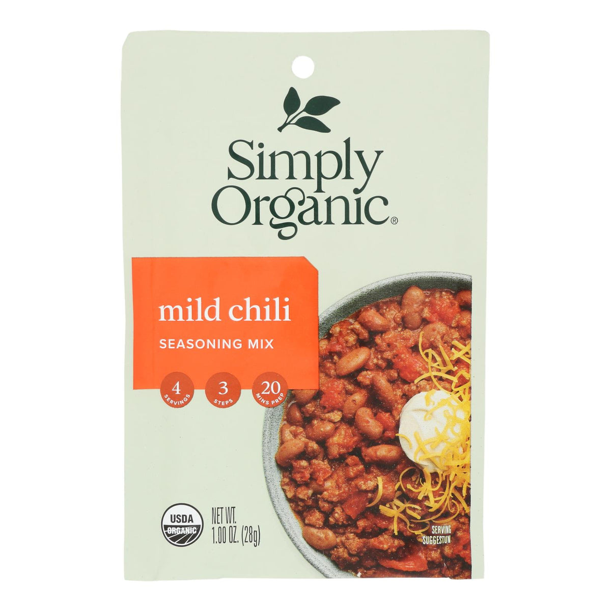 Simply Organic Seasoning Mx - Organic - Mild Chili - Case of 12 - 1 oz
