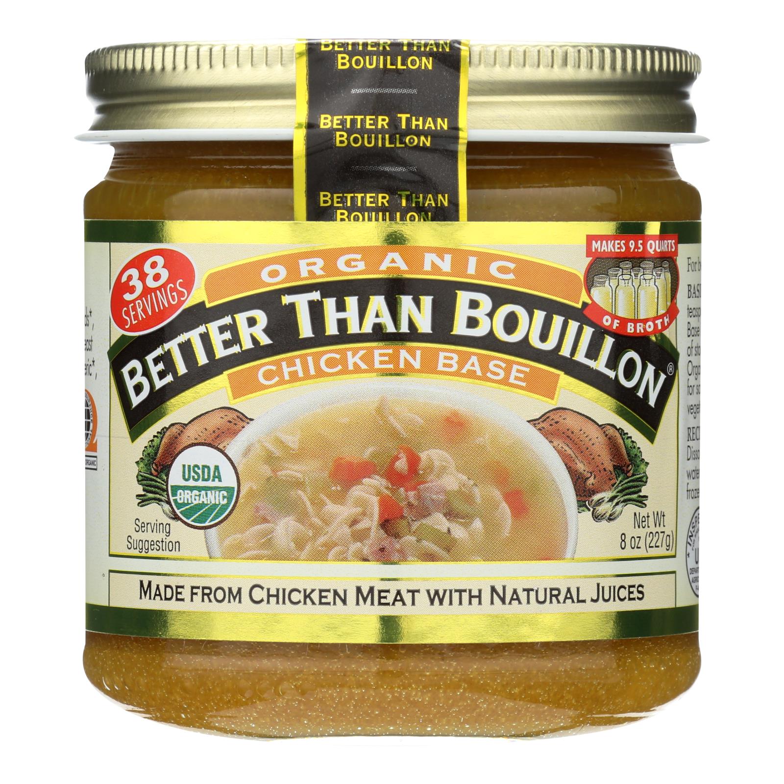Better Than Bouillon Organic Seasoned - Chicken Base - Case of 6 - 8 oz.