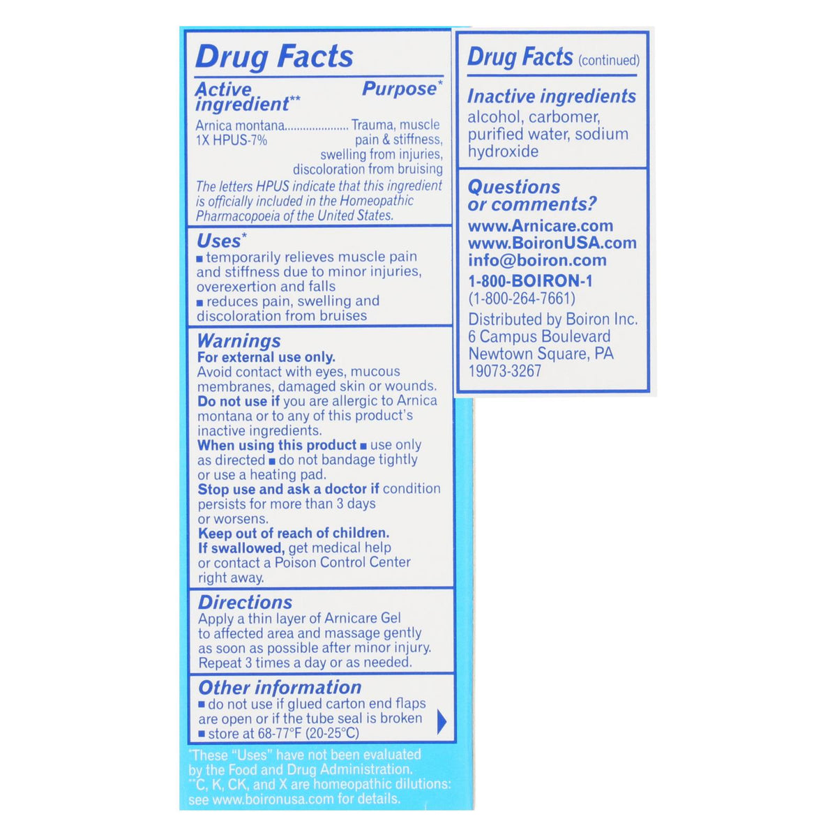 Boiron - Arnica Gel - 1.5 oz