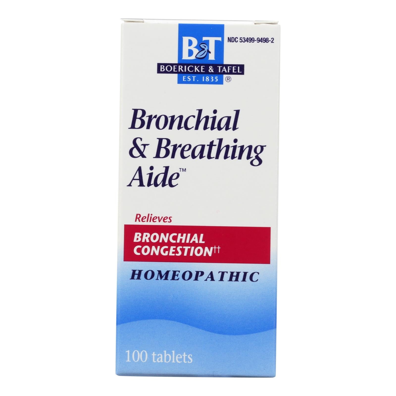 Boericke and Tafel - Bronchitis and Asthma Aide - 100 Tablets