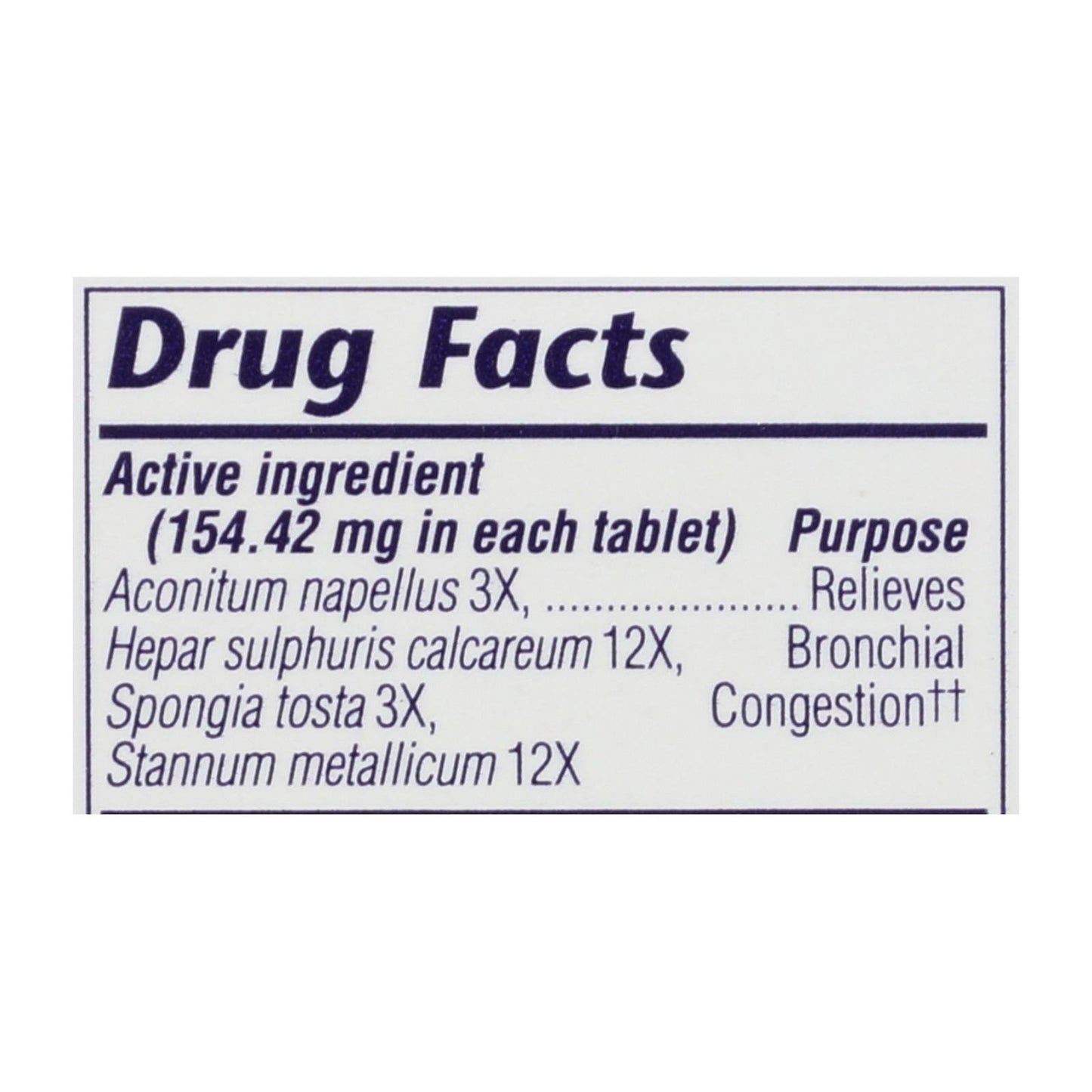 Boericke and Tafel - Bronchitis and Asthma Aide - 100 Tablets