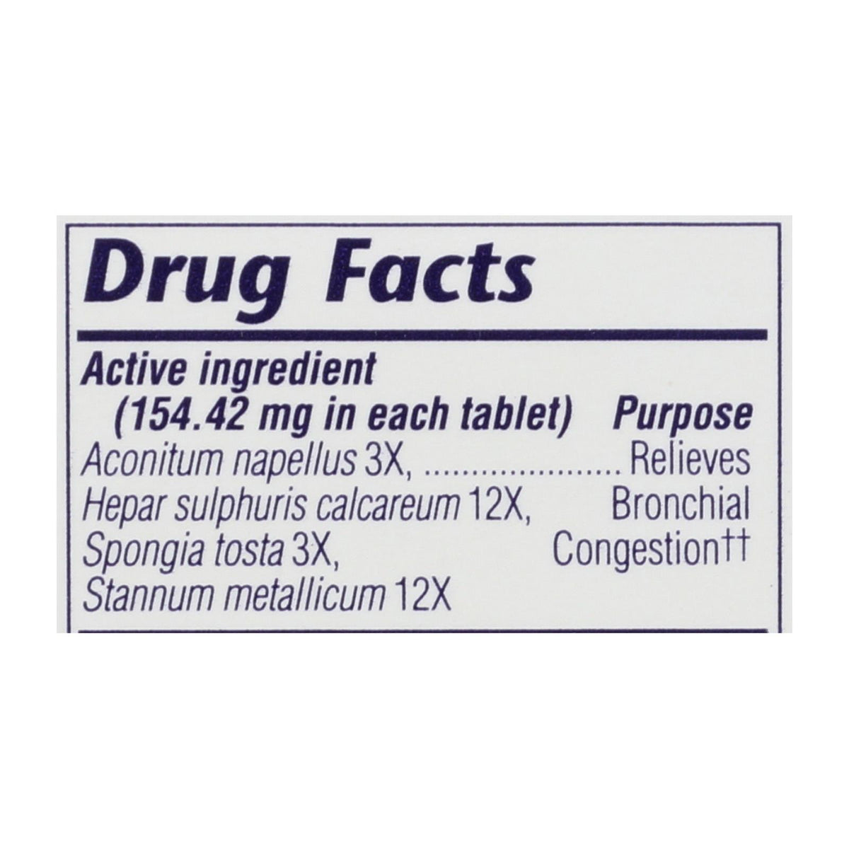 Boericke and Tafel - Bronchitis and Asthma Aide - 100 Tablets