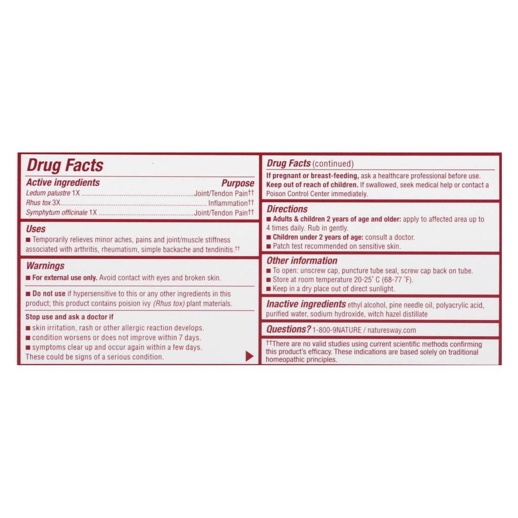 Boericke and Tafel - Triflora Arthritis Gel - 2.75 oz