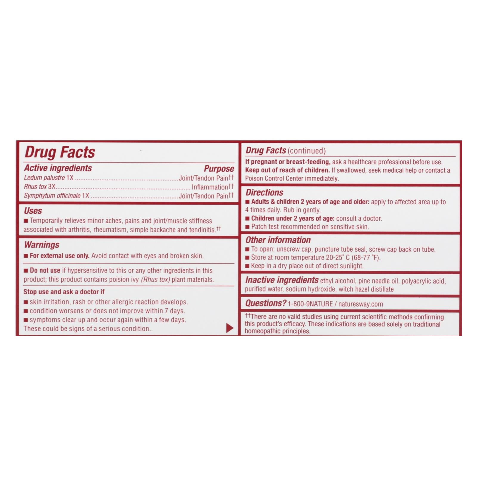 Boericke and Tafel - Triflora Arthritis Gel - 2.75 oz