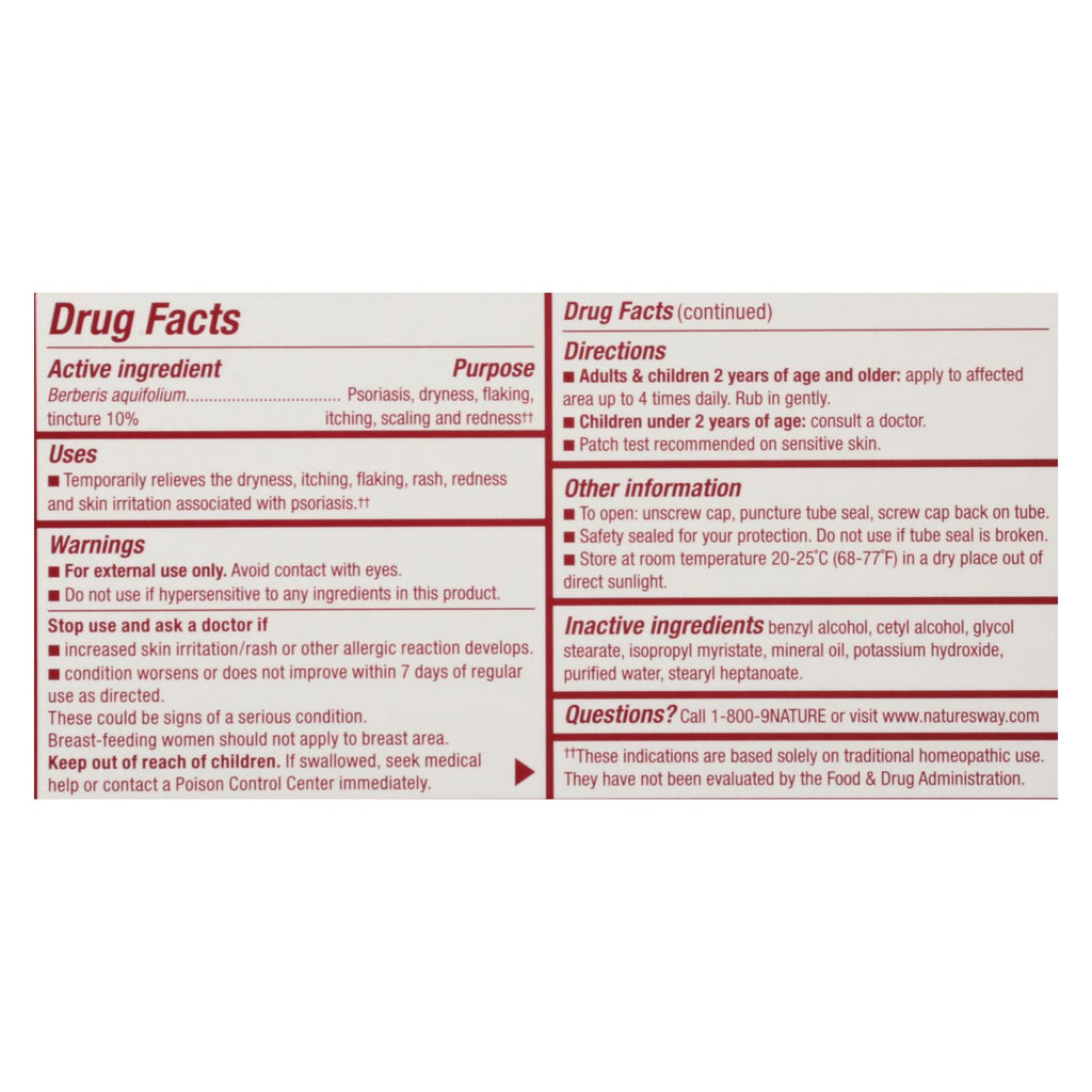 Boericke and Tafel - Psoriaflora Topical Cream - 1 oz