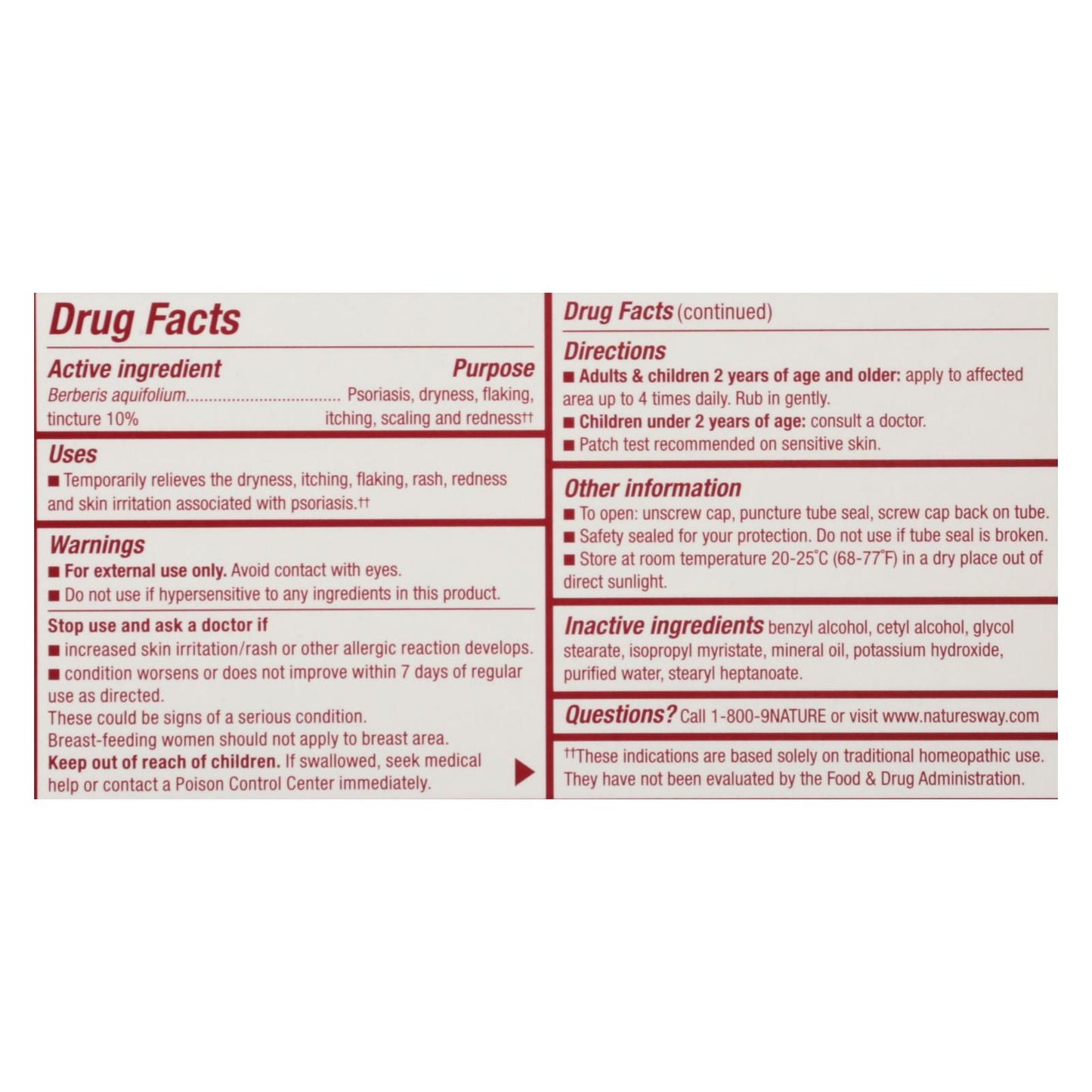 Boericke and Tafel - Psoriaflora Topical Cream - 1 oz