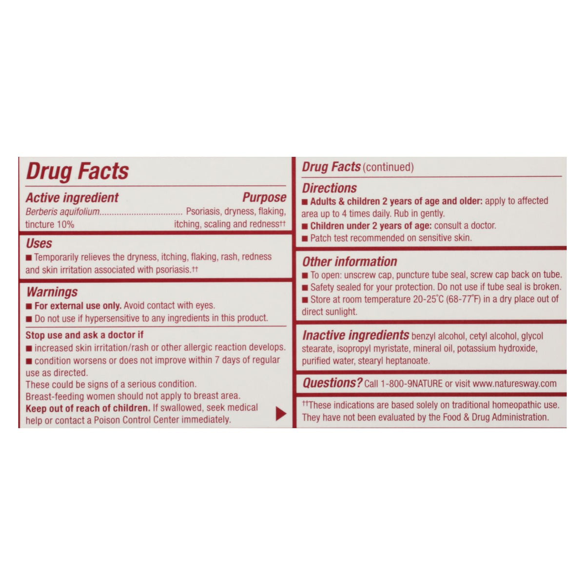 Boericke and Tafel - Psoriaflora Topical Cream - 1 oz