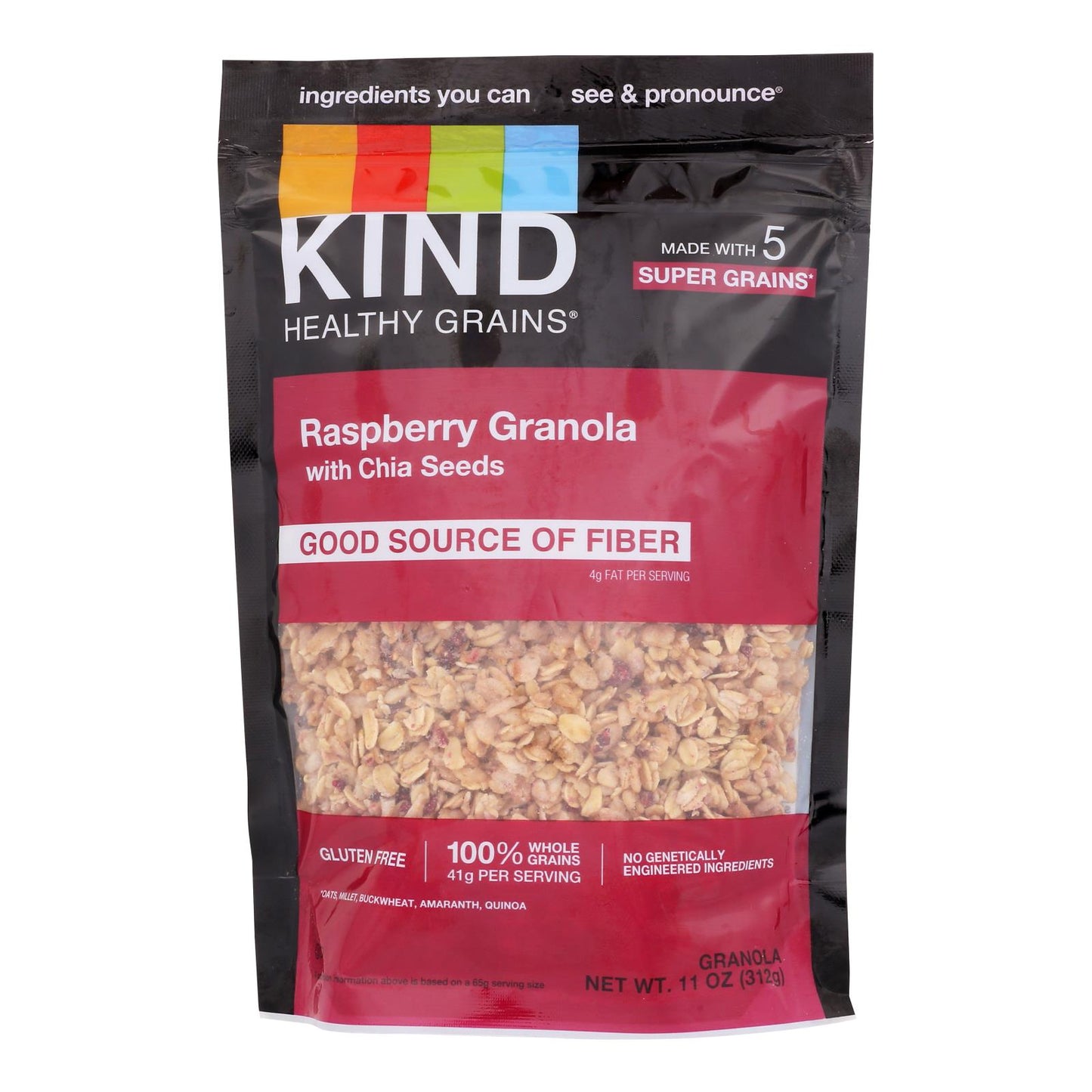 Kind Clusters - Granola - Healthy Grains - Raspberry with Chia Seeds - 11 oz - Case of 6