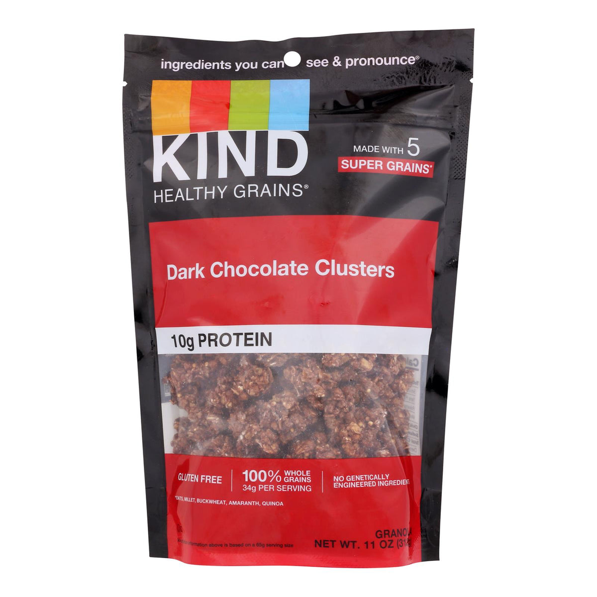 Kind Dark Chocolate Whole Grain Clusters - Case of 6 - 11 oz.