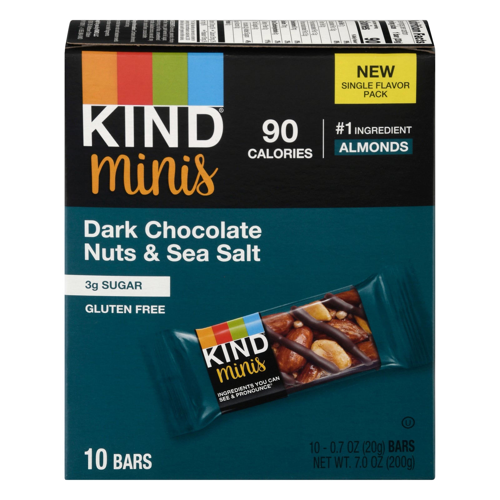 Kind, Bar Mini Dark Chocolate Nuts and Sea Salt, Case Of 8, 10/.7 oz