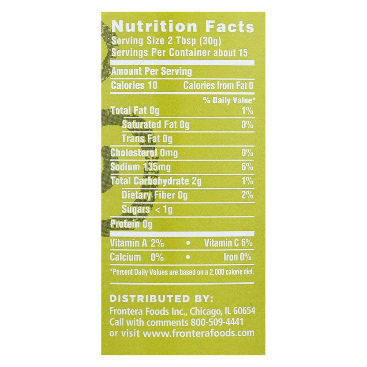 Frontera Foods Tomatillo Salsa - Tomatillo - Case of 6 - 16 oz.
