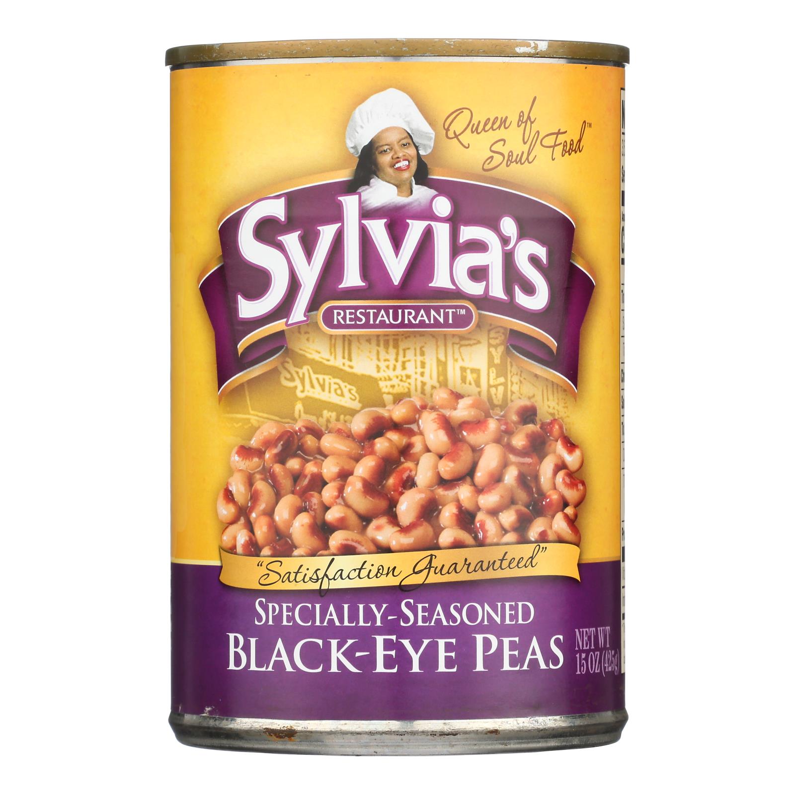Sylvia's Black Eye Peas - Seasoned - Case of 12 - 15 oz.