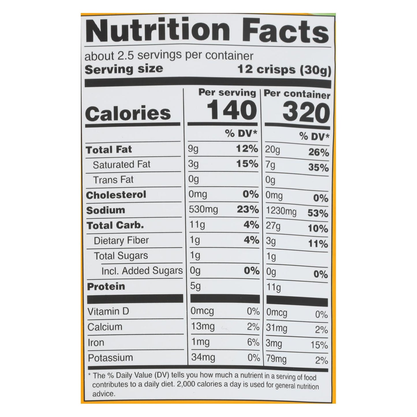 Hippie Snacks - Cauliflower Crsps Original - Case of 8-2.5 OZ