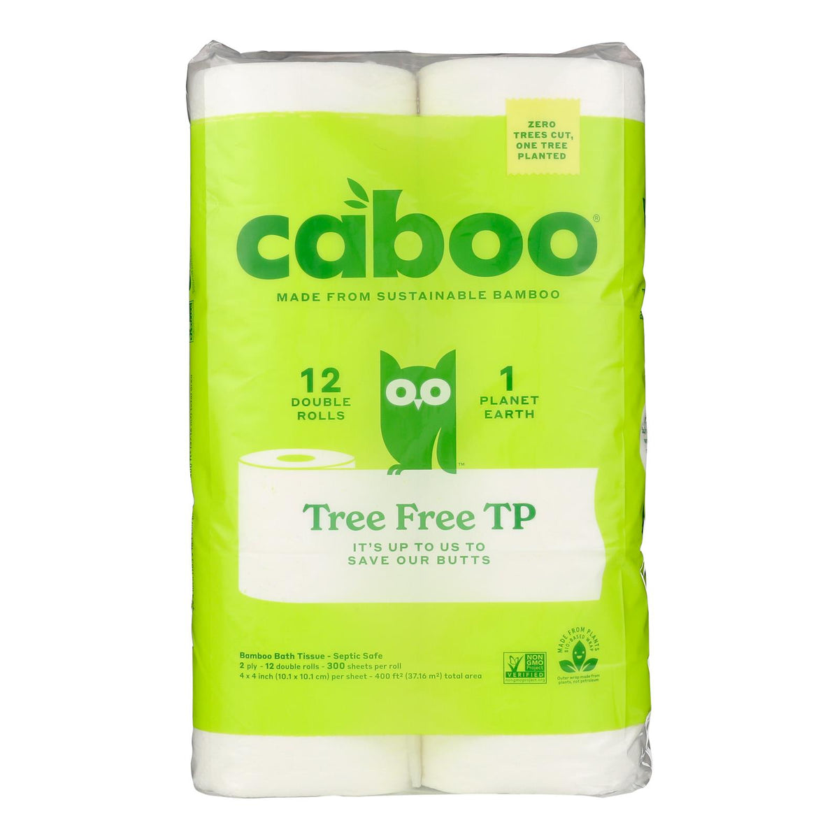 Caboo - Bath Tissue - Tissue Bath 300 Sheet - Case of 6 - 12 Pk