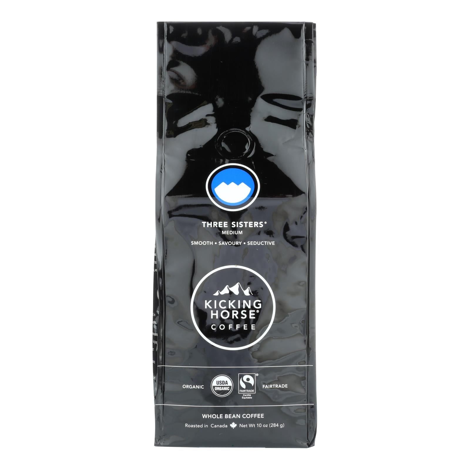 Kicking Horse Coffee - Organic - Whole Bean - Three Sisters - Medium Roast - 10 oz - case of 6