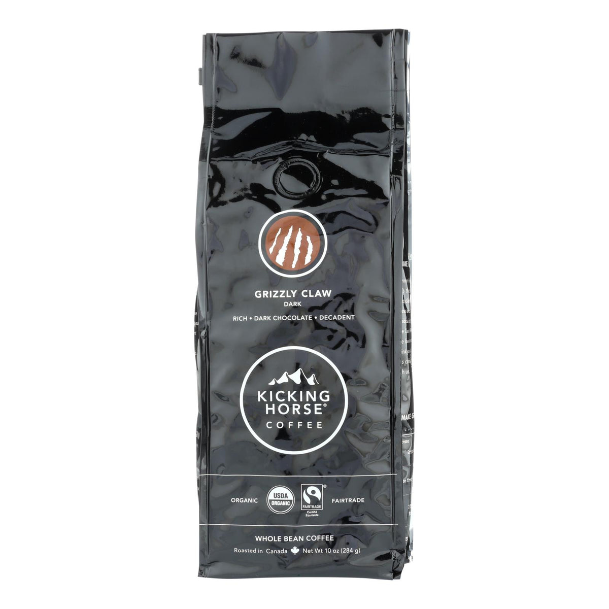 Kicking Horse Coffee - Organic - Whole Bean - Grizzly Claw - Dark Roast - 10 oz - case of 6