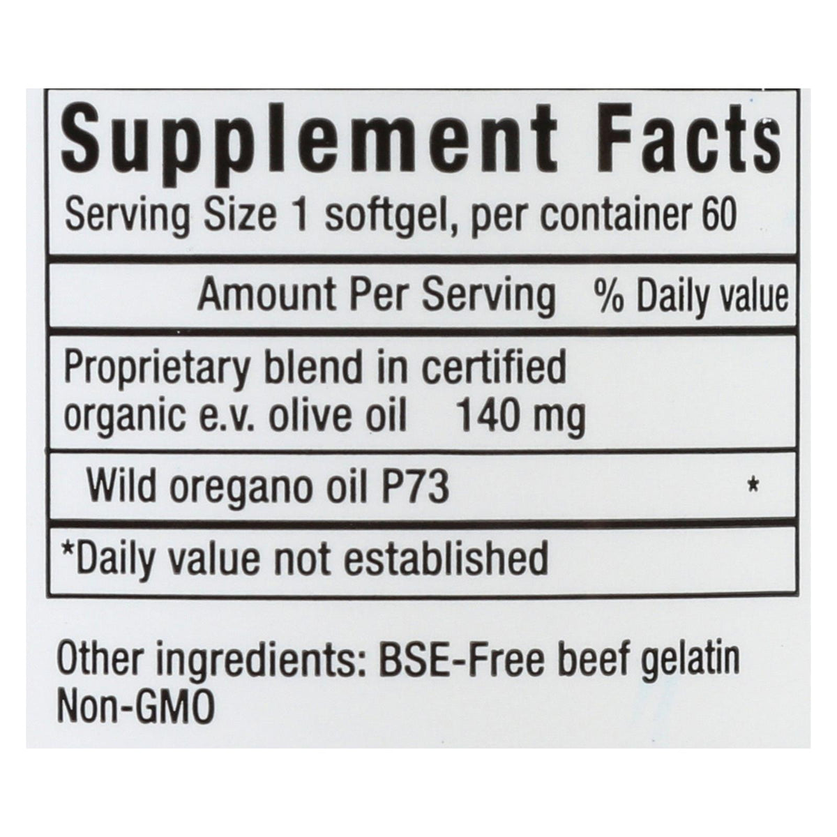 North American Herb and Spice Oreganol Oil of Wild Oregano - 60 Gelatin Capsules