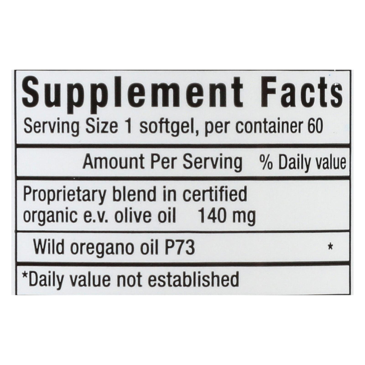 North American Herb and Spice Oreganol Oil of Wild Oregano - 60 Gelatin Capsules