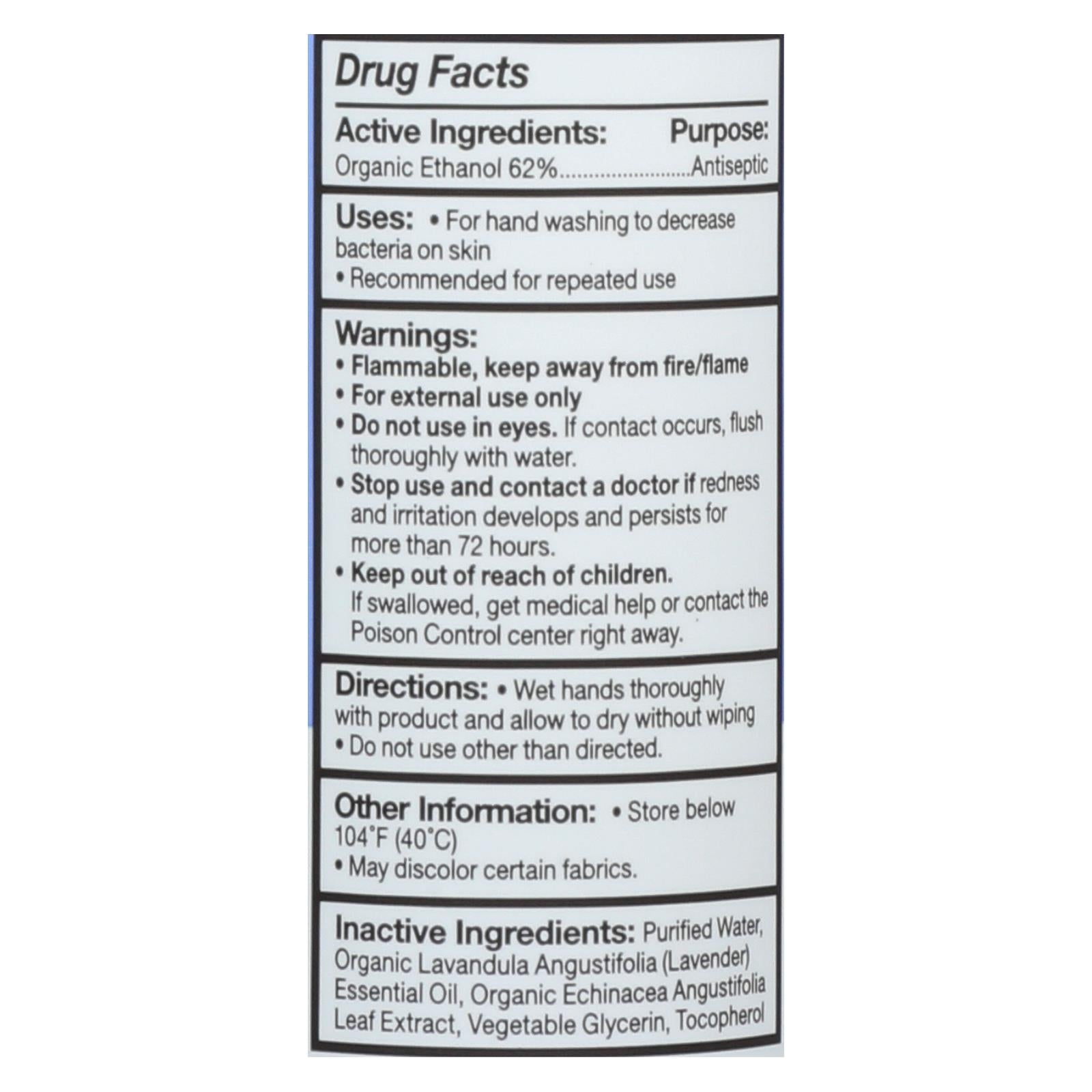 EO Products - Hand Sanitizer Spray - Lavender - 2 fl oz - Case of 6