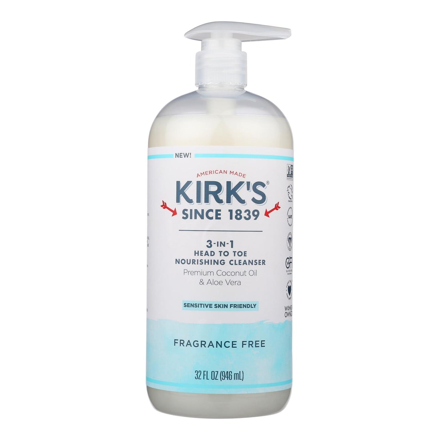 Kirk's Natural - 3-in-1 Cleanser Frag Free - 1 Each-32 FZ
