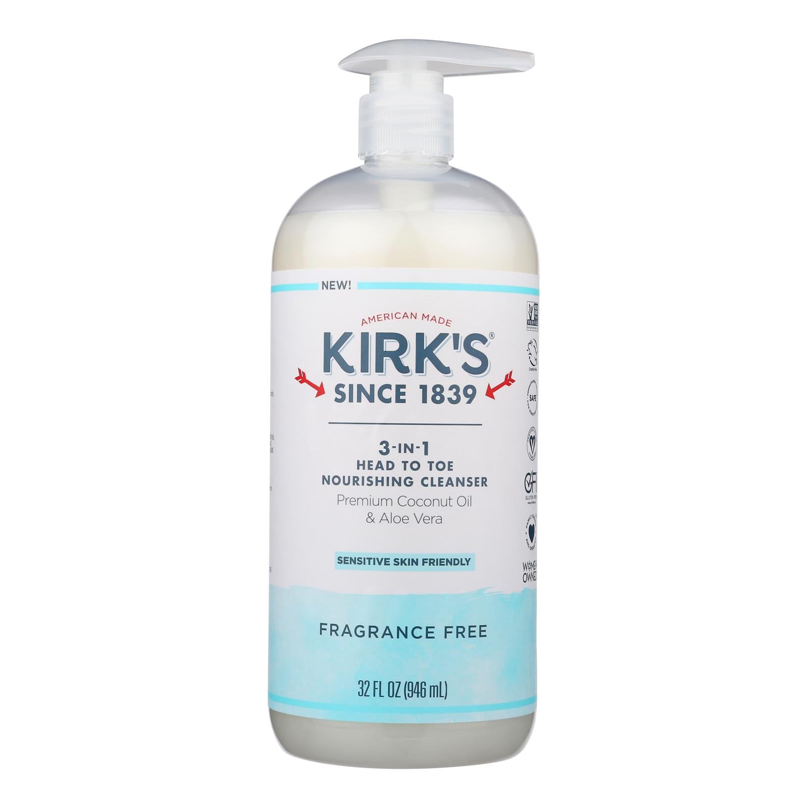 Kirk's Natural - 3-in-1 Cleanser Frag Free - 1 Each-32 FZ