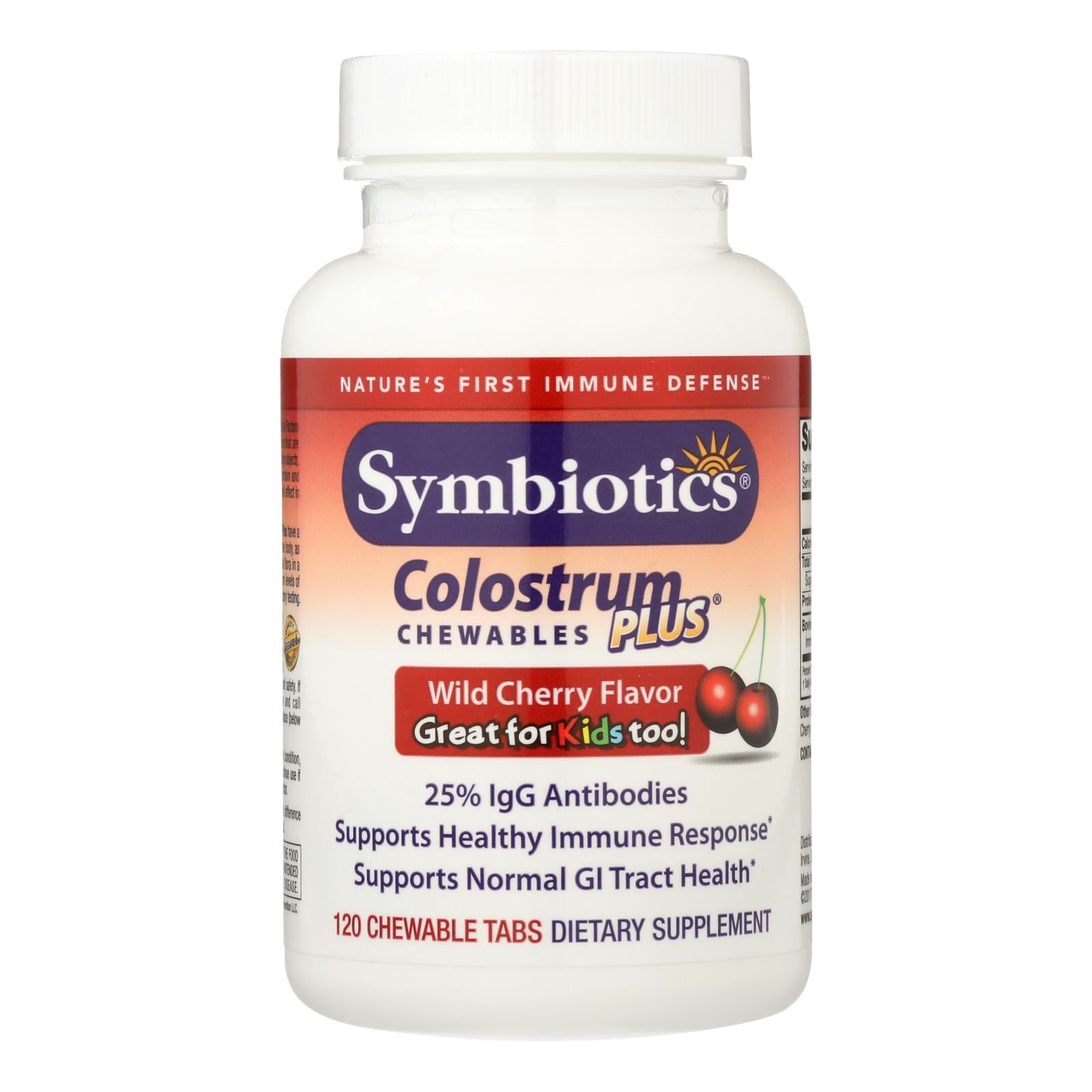 Symbiotics Colostrum Plus Wild Cherry - 1 g - 120 Chewables