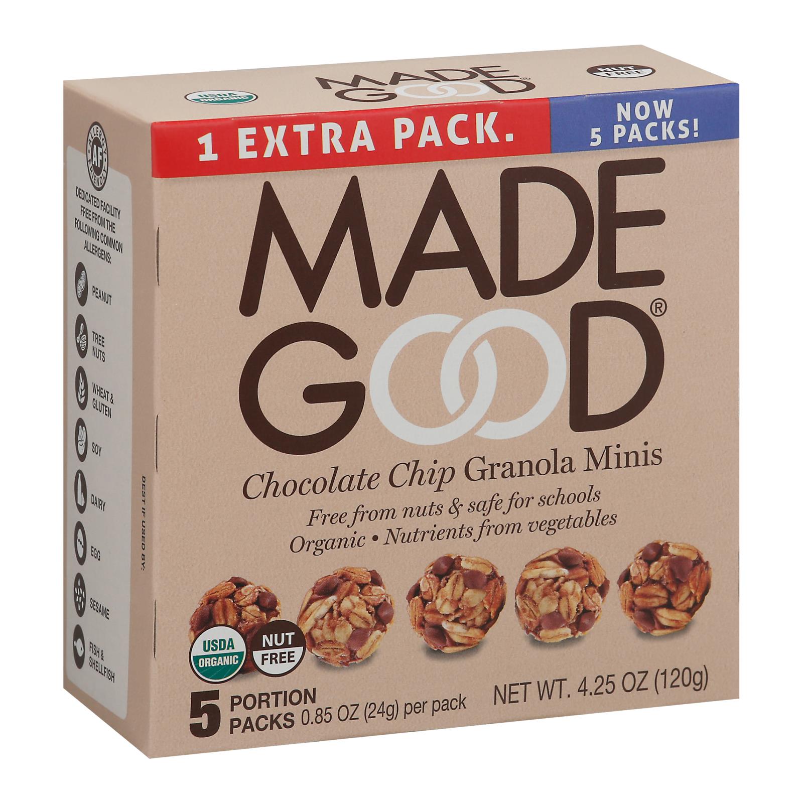 Made Good, Organic Granola Mini Chocolate Chips, Case Of 6, 5/.85 oz
