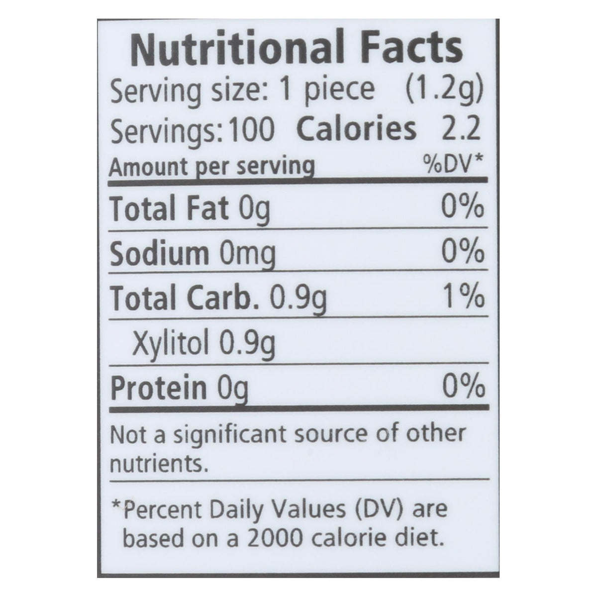 Spry Chewing Gum - Xylitol - Peppermint - 100 count - 1 each
