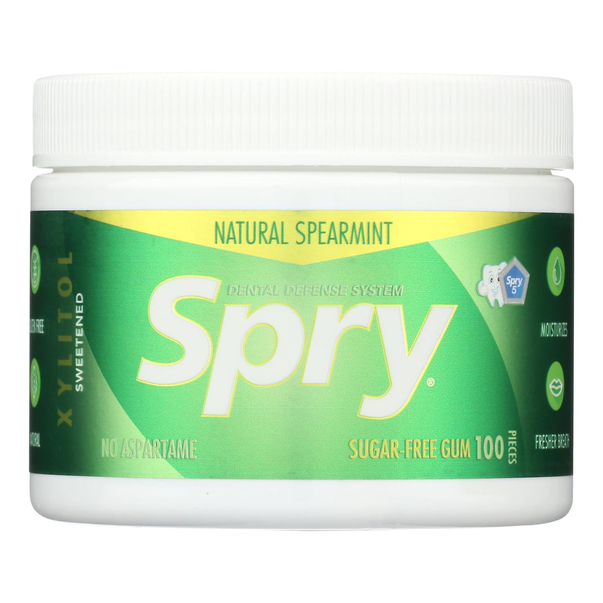 Spry Chewing Gum - Xylitol - Spearmint - 100 count - 1 each