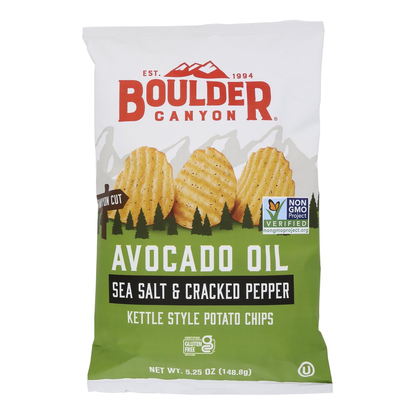Boulder Canyon, Potato Chips Sea Salt & Cracked Pepper, Case Of 12, 5.25 oz