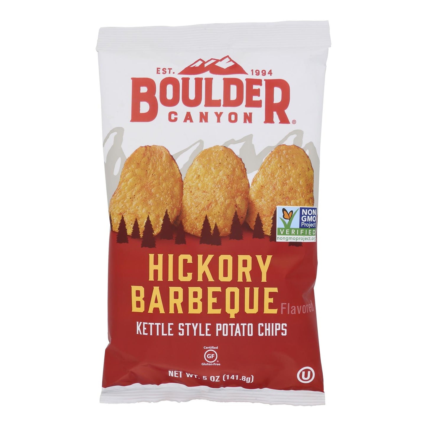 Boulder Canyon - Kettle Chips - Hickory Barbeque - Case of 12 - 5 oz.