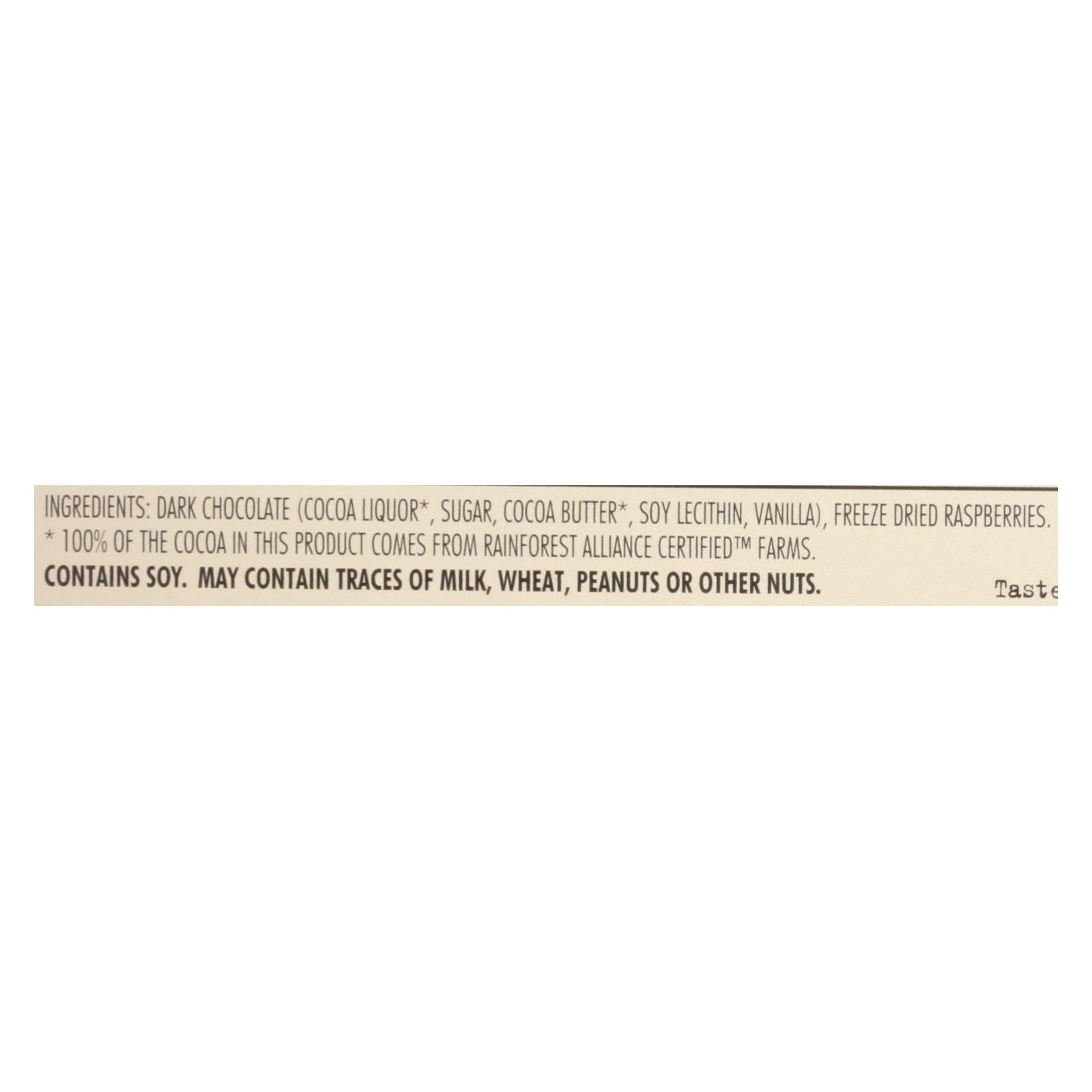 Chocolove Xoxox - Premium Chocolate Bar - Dark Chocolate - Raspberries - 3.1 oz Bars - Case of 12