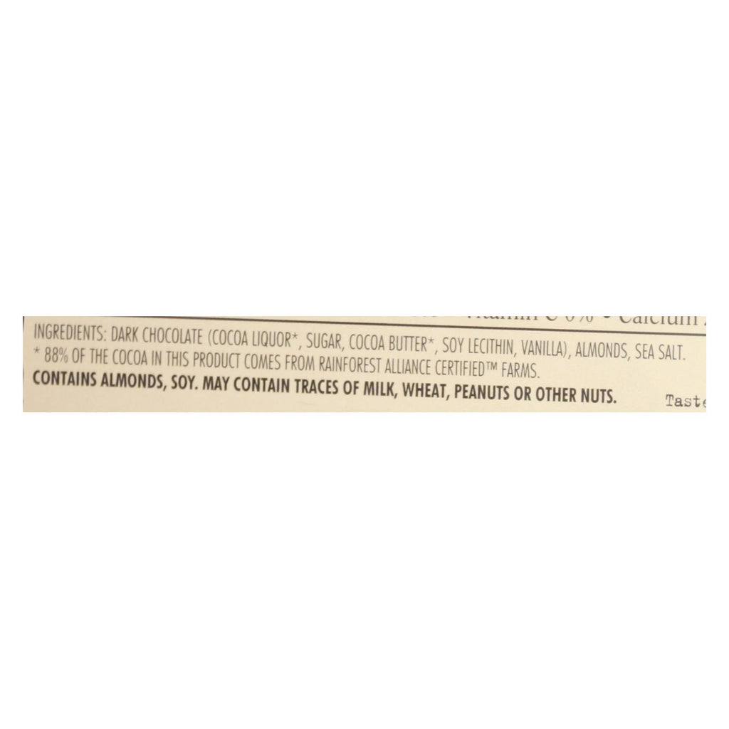 Chocolove Xoxox - Bar - Almond - Sea Salt - 70% Dark Chocolate - Case of 12 - 3.2 oz