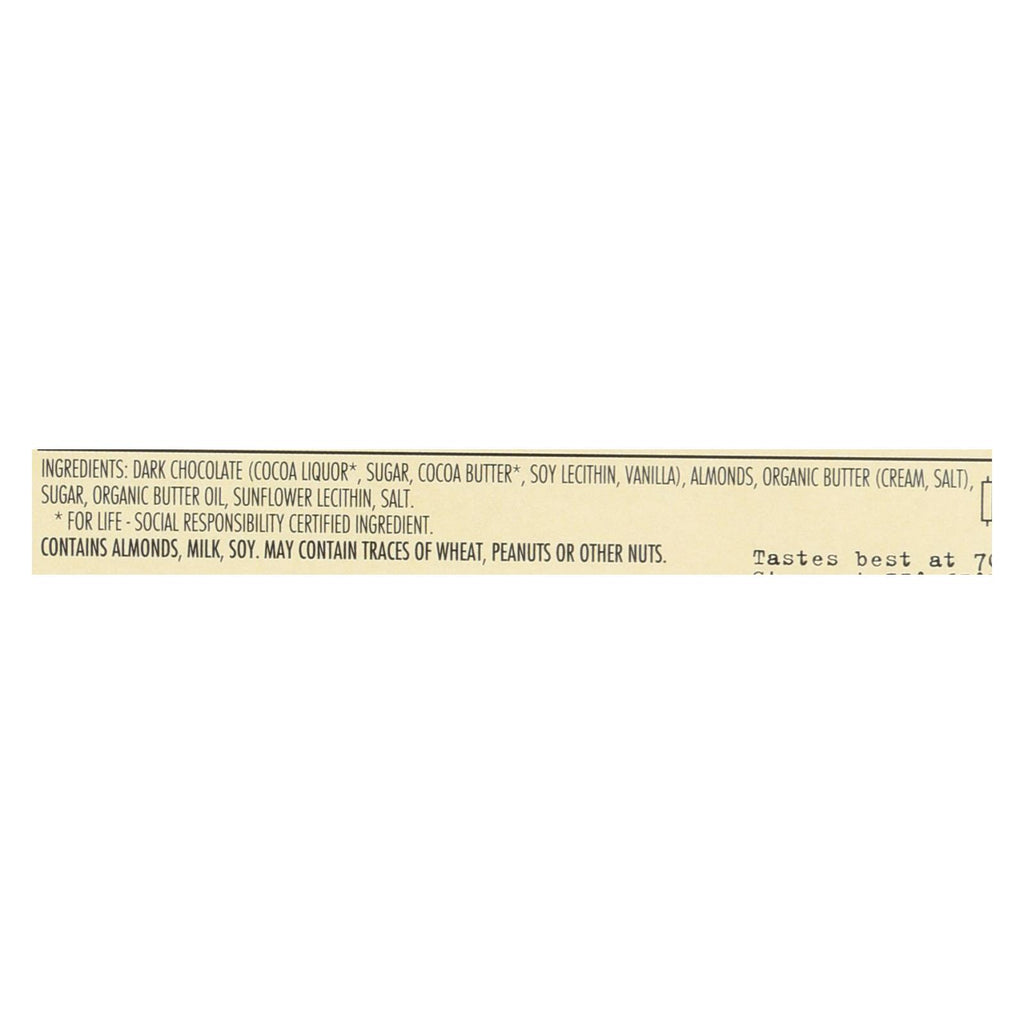 Chocolove Xoxox - Bar - Almond - Toffe - Sea Salt - Dark Chocolate - Case of 12 - 3.2 oz