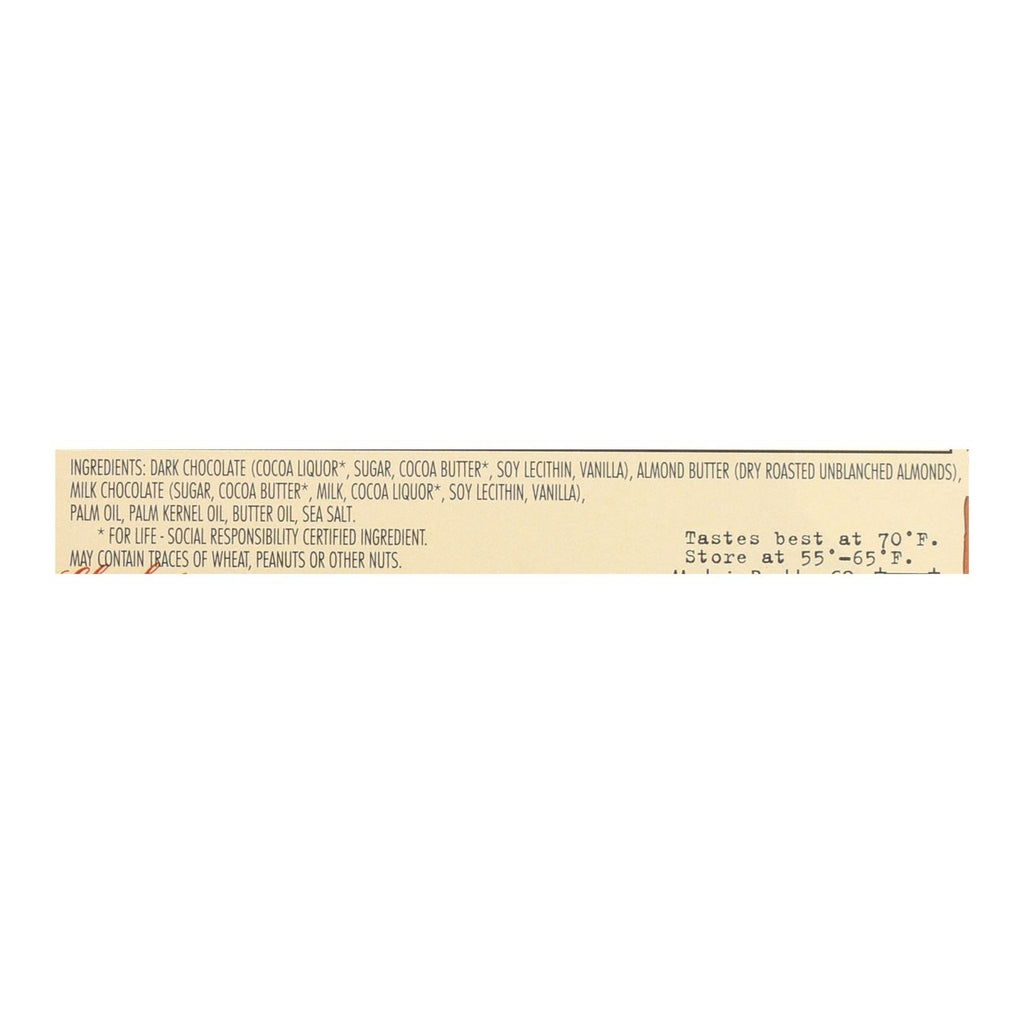Chocolove Xoxox - Dark Chocolate Bar - Salted Almond Butter - Case of 10 - 3.2 oz