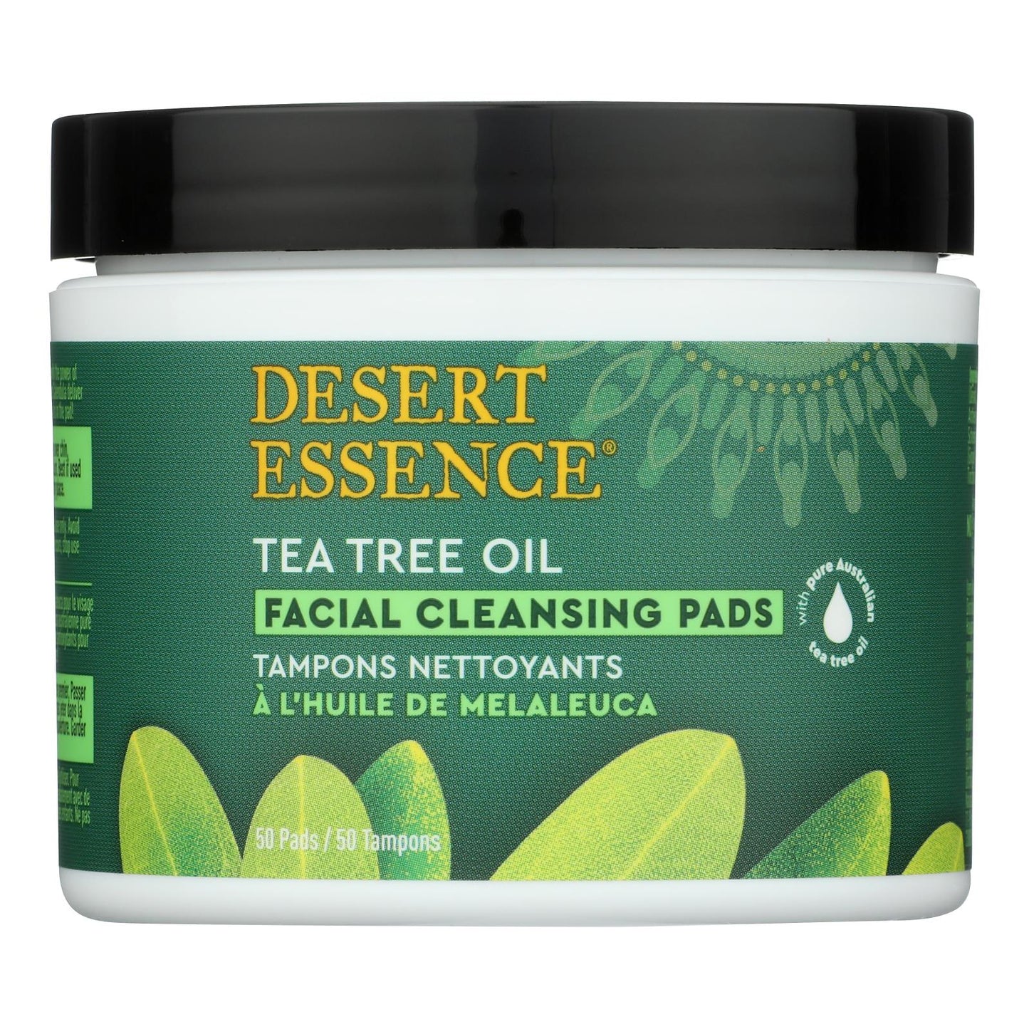 Desert Essence - Natural Tea Tree Oil Facial Cleansing Pads - Original - 50 Pads