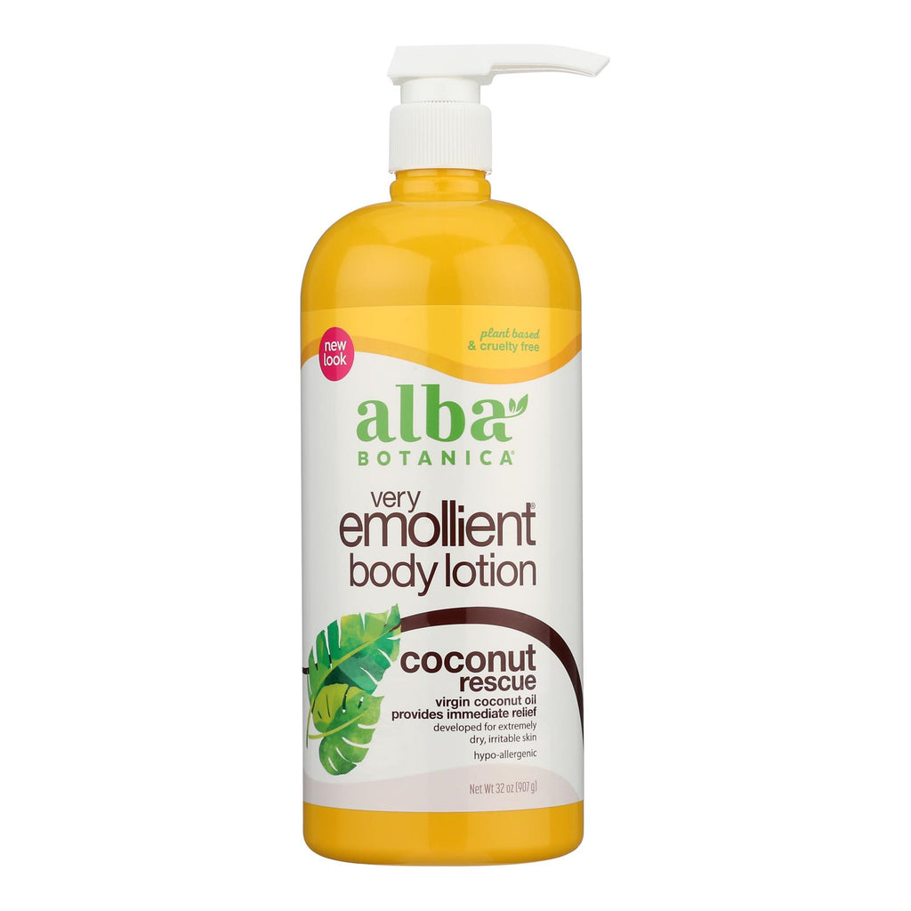 Alba Botanica - Body Lotion - Very Emollient - Coconut Rescue - 32 oz