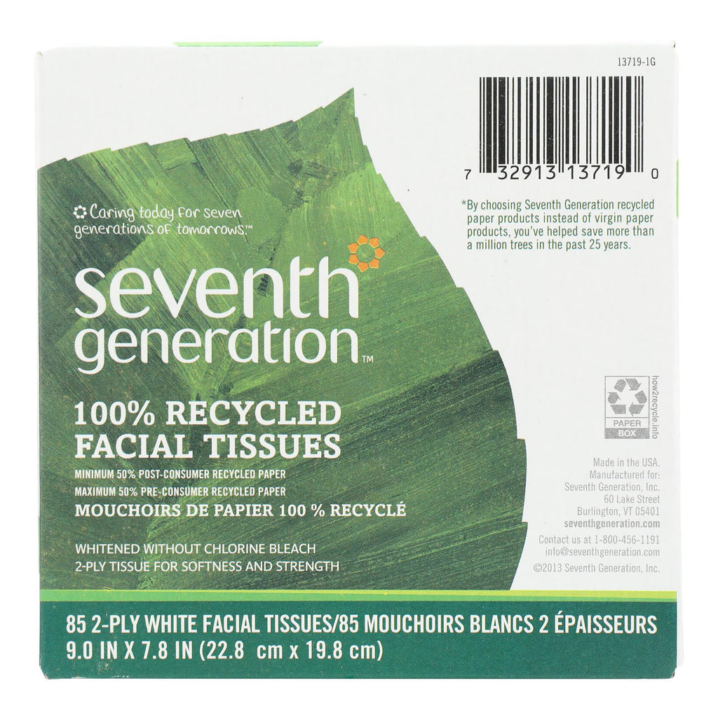 Seventh Generation Recycled Facial Tissue - Cube - Case of 36 - 85 Count