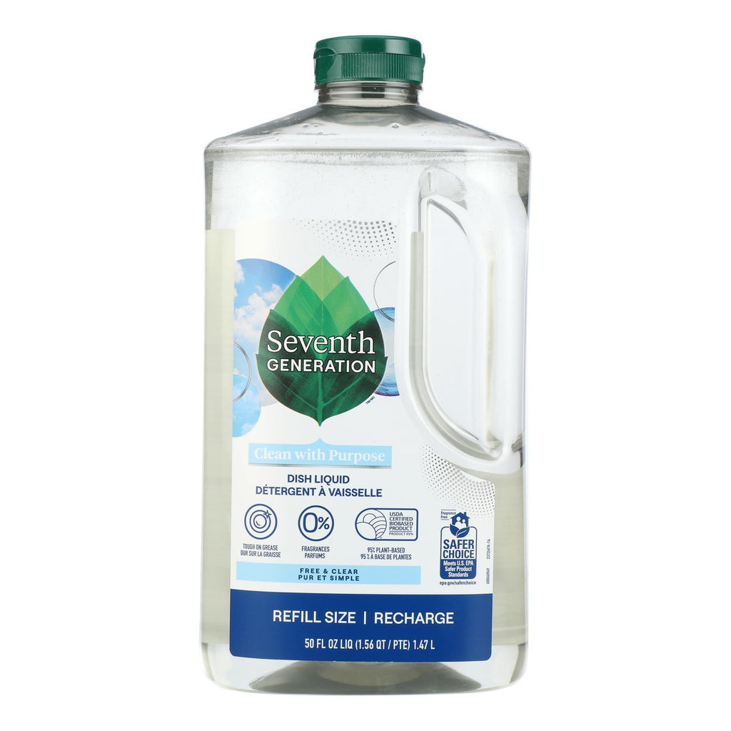 Seventh Generation - Dish Liquid Free & Clear - Case of 3-50 Fluid Ounces