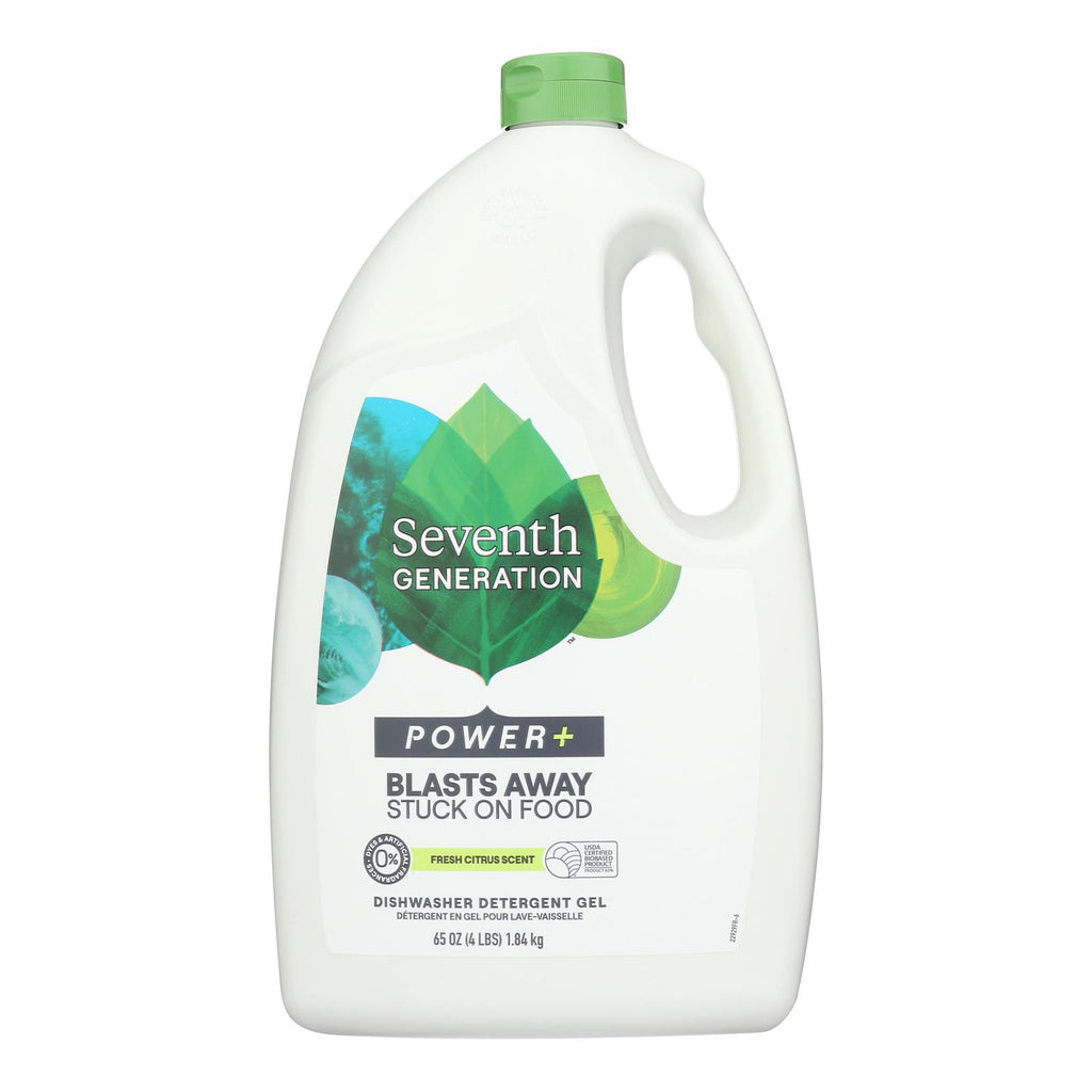 Seventh Generation Ultra Power Plus Dishwasher Detergent Gel - Fresh Citrus - Case of 6 - 65 oz.